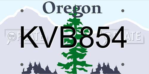 KVB854 Oregon License Plate