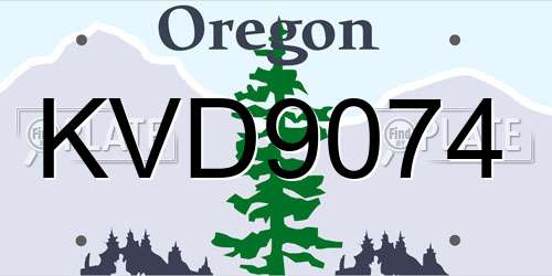 KVD9074 Oregon License Plate