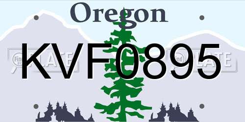 KVF0895 Oregon License Plate