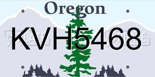 KVH5468 Oregon License Plate