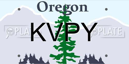 KVPY Oregon License Plate