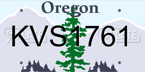 KVS1761 Oregon License Plate
