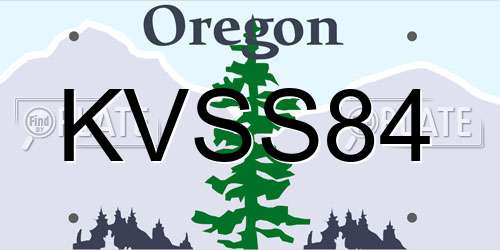 KVSS84 Oregon License Plate