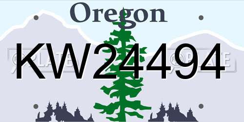 KW24494 Oregon License Plate