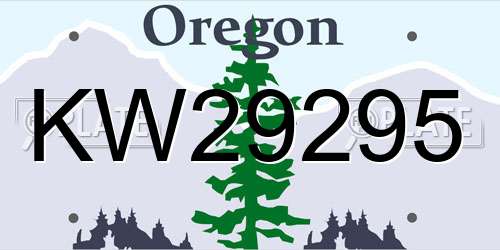 KW29295 Oregon License Plate