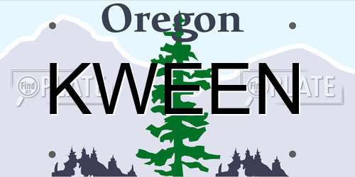 KWEEN Oregon License Plate