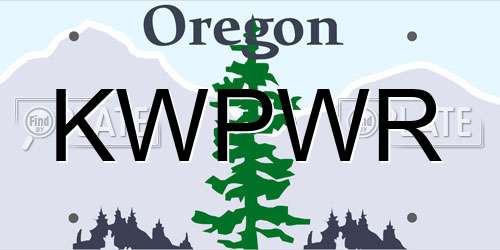 KWPWR Oregon License Plate