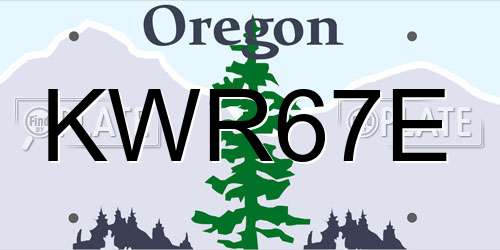 KWR67E Oregon License Plate