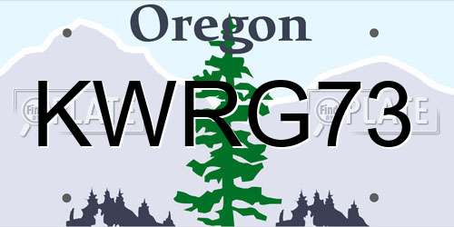 KWRG73 Oregon License Plate