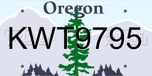 KWT9795 Oregon License Plate