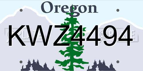 KWZ4494 Oregon License Plate