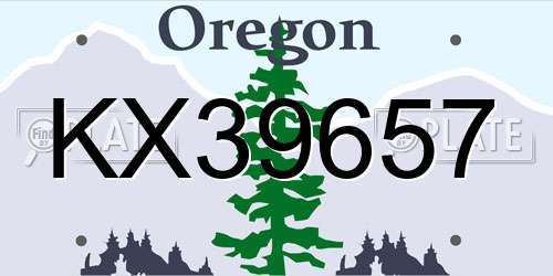 KX39657 Oregon License Plate