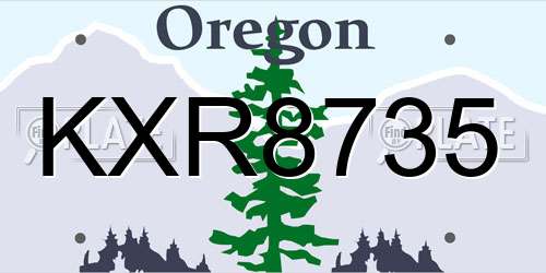 KXR8735 Oregon License Plate