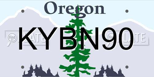 KYBN90 Oregon License Plate
