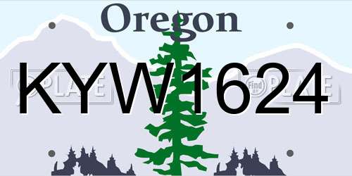 KYW1624 Oregon License Plate