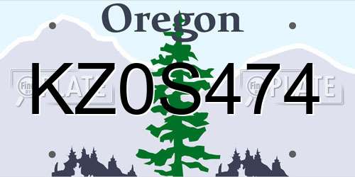 KZ0S474 Oregon License Plate