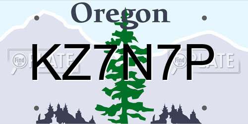 KZ7N7P Oregon License Plate
