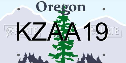 KZAA19 Oregon License Plate