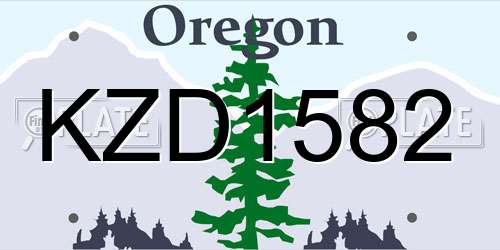 KZD1582 Oregon License Plate