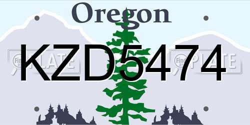 KZD5474 Oregon License Plate