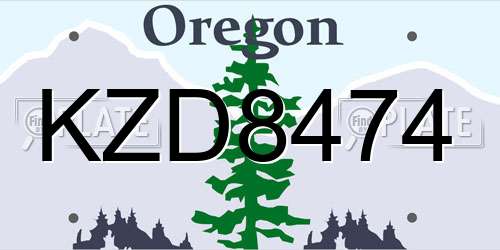 KZD8474 Oregon License Plate