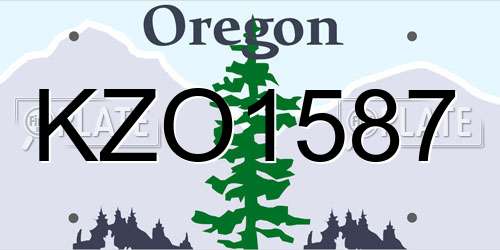 KZO1587 Oregon License Plate