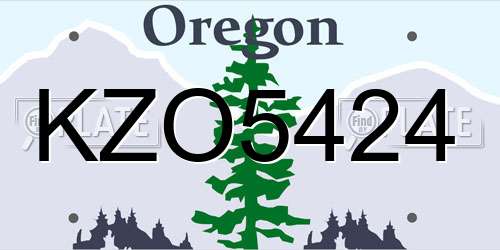 KZO5424 Oregon License Plate