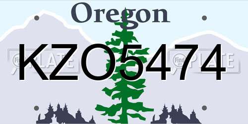 KZO5474 Oregon License Plate
