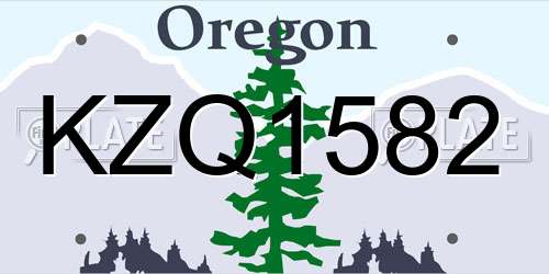 KZQ1582 Oregon License Plate