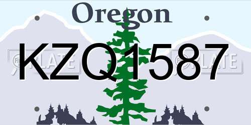 KZQ1587 Oregon License Plate