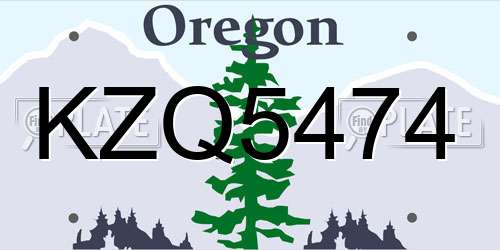 KZQ5474 Oregon License Plate