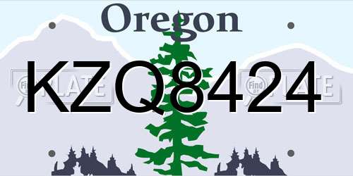 KZQ8424 Oregon License Plate