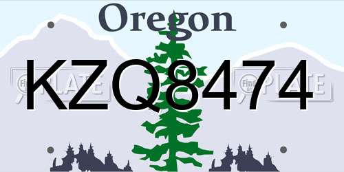 KZQ8474 Oregon License Plate