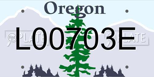 L00703E Oregon License Plate