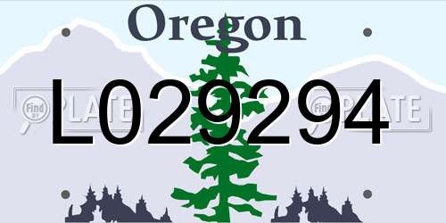 L029294 Oregon License Plate