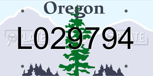 L029794 Oregon License Plate