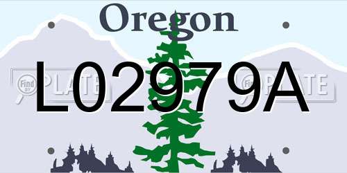 L02979A Oregon License Plate