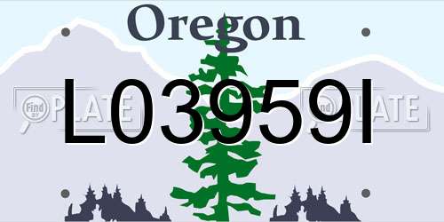 L03959I Oregon License Plate