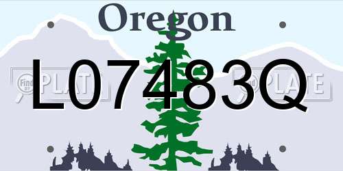 L07483Q Oregon License Plate