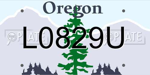 L0829U Oregon License Plate