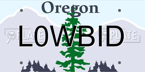 L0WBID Oregon License Plate