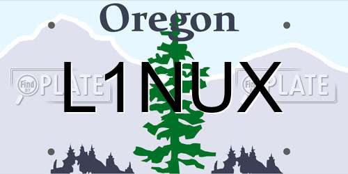 L1NUX Oregon License Plate