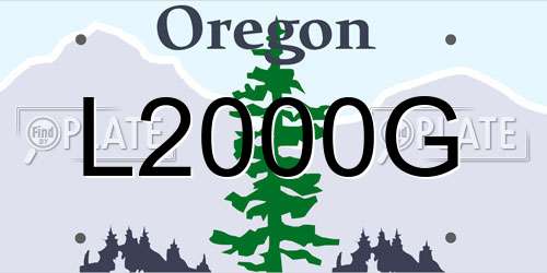 L2000G Oregon License Plate