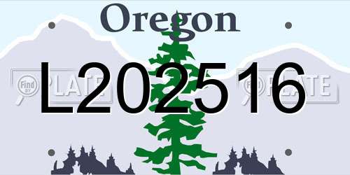 L202516 Oregon License Plate