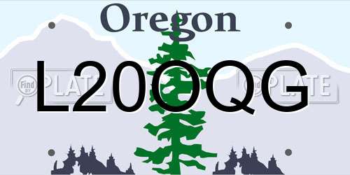 L20OQG Oregon License Plate
