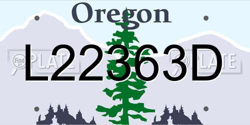 L22363D Oregon License Plate