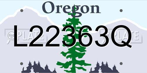 L22363Q Oregon License Plate