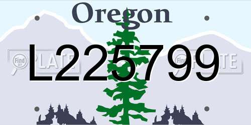 L225799 Oregon License Plate
