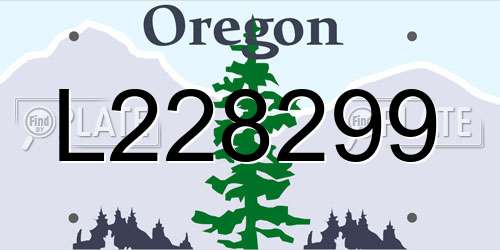 L228299 Oregon License Plate