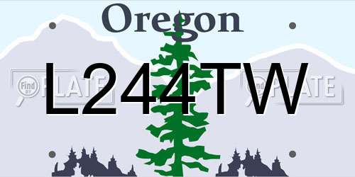 L244TW Oregon License Plate